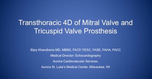 CVUS Tech Expo: Transthoracic 4D MV and Tricuspid Valve Prosthesis with Dr. Bijoy Khandheria