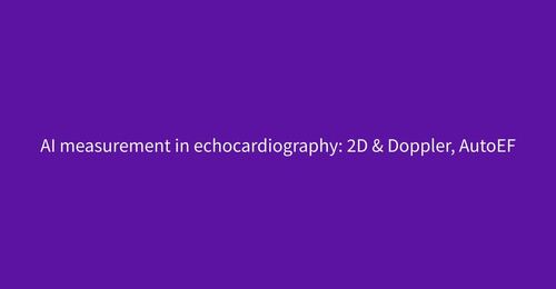 AI measurement in echocardiography: 2D & Doppler, AutoEF